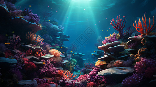 绚丽的珊瑚礁图片