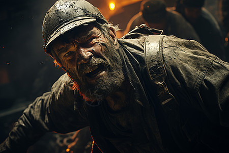 劳累的矿工背景图片