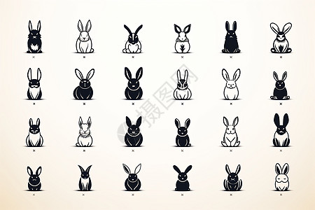 创意卡通小兔子插图图片