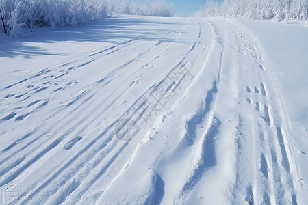 冰雪痕迹图片