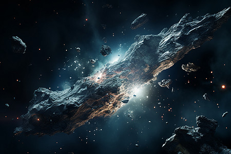 宇宙奇观的星际陨石背景图片