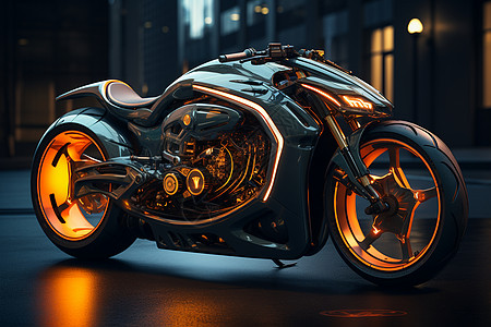 未来之光的混动摩托车图片