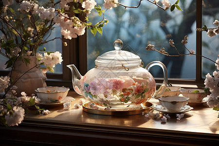 传统的中式茶具背景图片