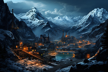 夜色山城背景图片