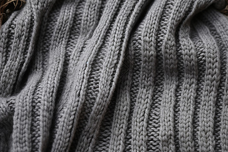 温暖的灰色毛线针织面料图片