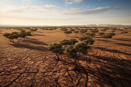 荒漠中一线生机的绿洲图片