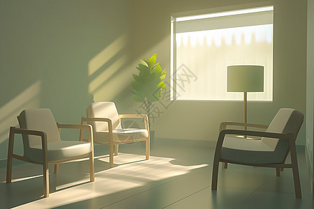 柔和光线的心理健康咨询室背景图片