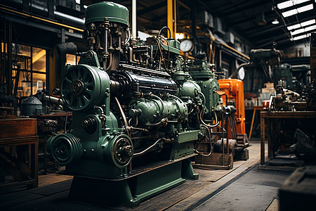 工厂的老式蒸汽机器图片