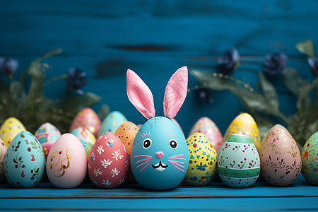 庆祝复活节的可爱彩蛋背景图片
