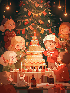 庆祝圣诞节的主题插图背景图片