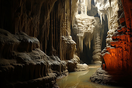 地下探险的地质矿床岩石洞穴背景图片