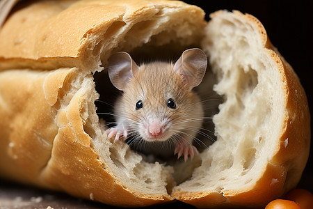 爱吃面包的小老鼠图片