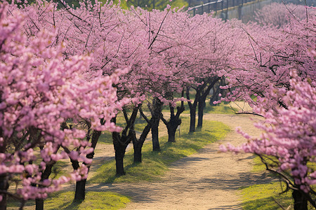 桃花和树叶美丽的桃花背景