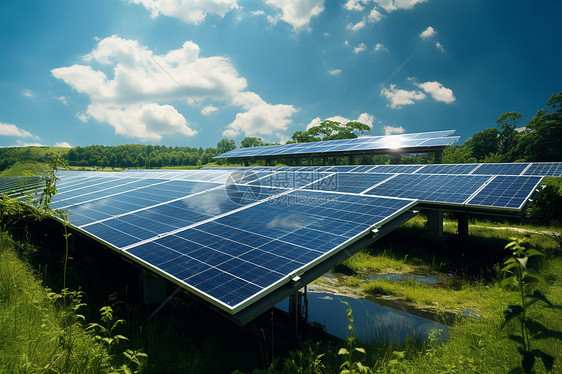 自然能源太阳能光伏板图片