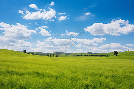 草地天空的自然风景背景图片