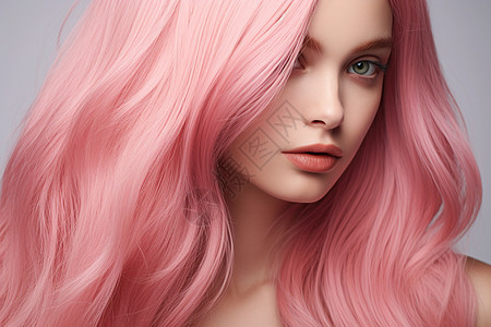 粉红头发的模特图片