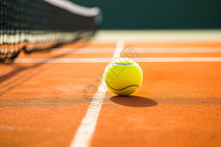 球场上一颗网球图片