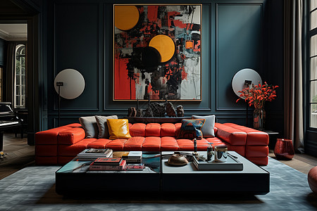 彩色的客厅设计背景图片