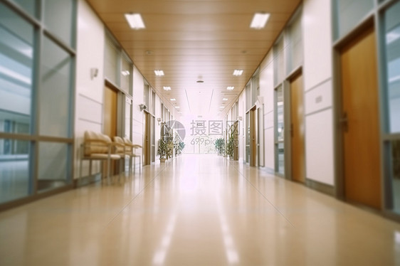 医院内宽敞的走廊图片