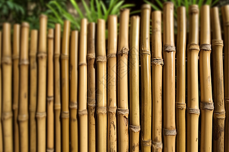 院子里的竹子围栏背景图片