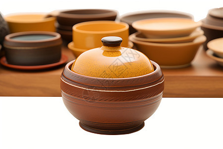 棕色陶瓷器皿.图片