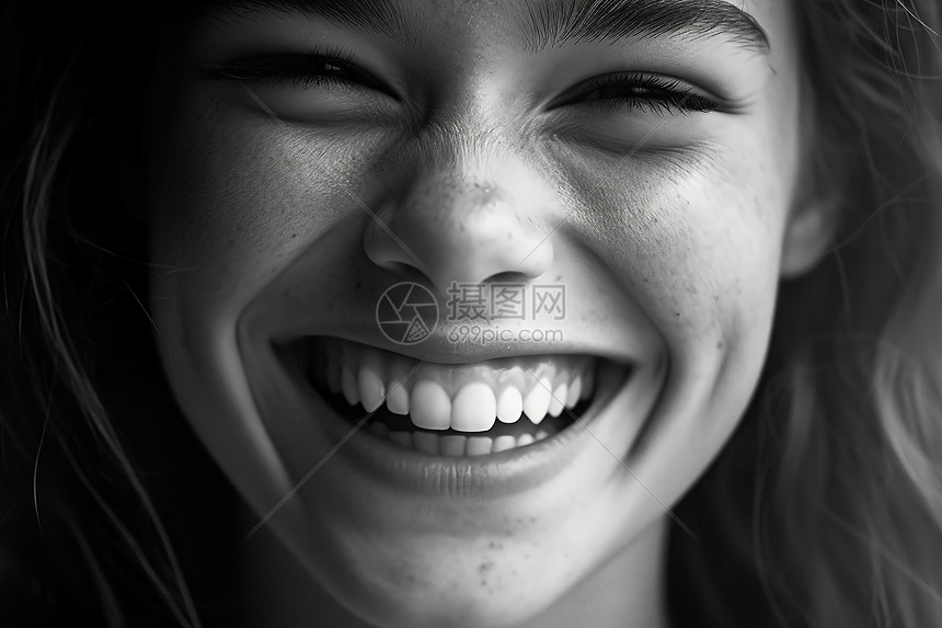 开心大笑的少女高清图片下载-正版图片600770835-摄图网
