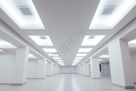 室内白色的天花板装饰灯背景图片
