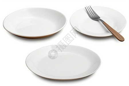 空白的白色餐盘背景图片