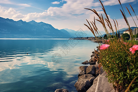 宁静的山川湖海景观图片