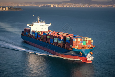 海上贸易巨舰背景图片