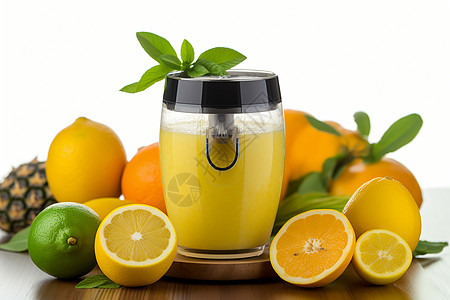 鲜榨的柑橘柠檬汁图片