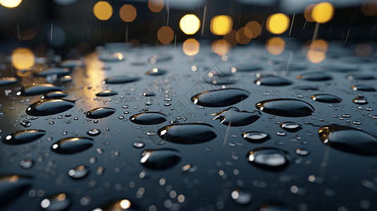 滴在地面上的雨滴图片