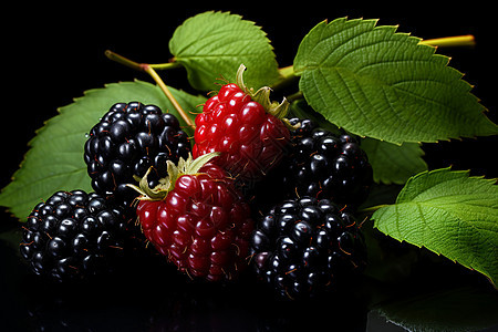 美味诱人的黑莓图片