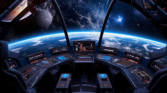 宇宙探险操作台背景图片