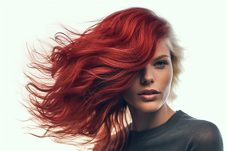 红发女郎背景图片