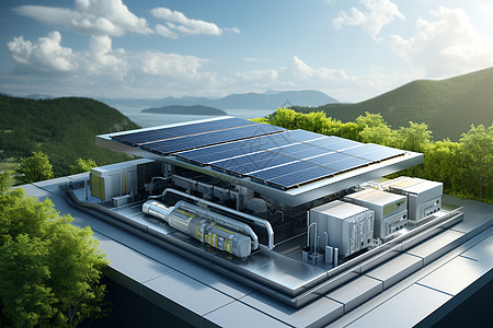 太阳能顶楼再生资源高清图片
