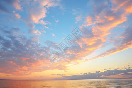 夕阳下的彩云背景图片