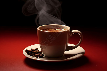 香醇的咖啡雾气缭绕图片