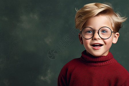 时尚的戴眼镜小男孩图片