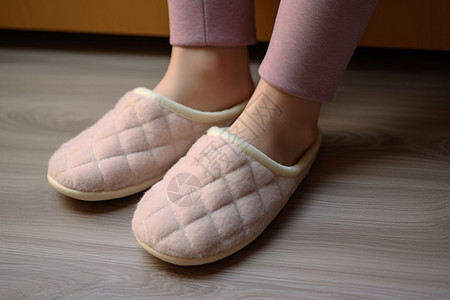 柔软温暖的加棉拖鞋背景图片