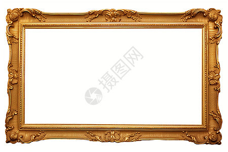 古典木制金色相框背景图片