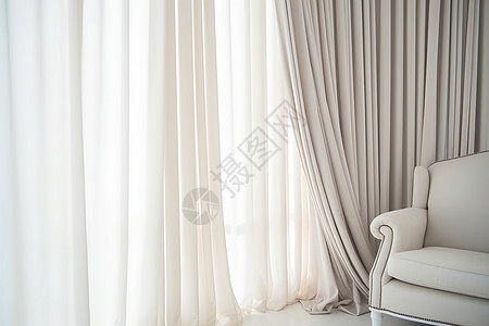 现代简约家居的窗帘装饰背景图片