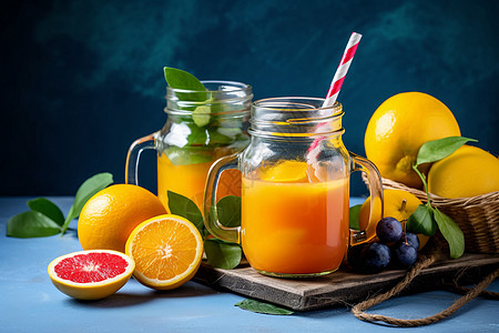 橙子果汁美味的橙汁背景