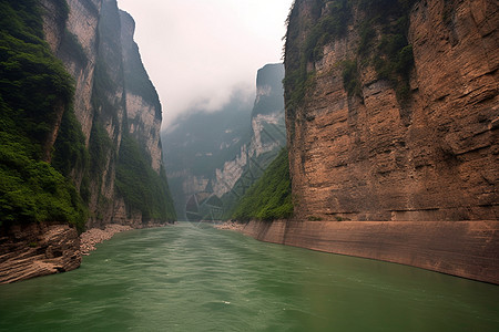 云雾中的峡谷奇观图片