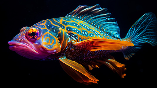 海底世界中花纹艳丽的鱼图片