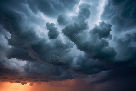 暴雨前天空中的乌云云层图片
