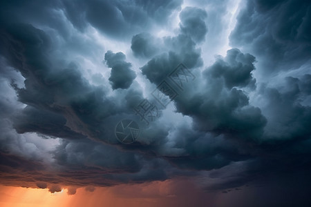 暴雨天空暴雨前天空中的乌云云层背景