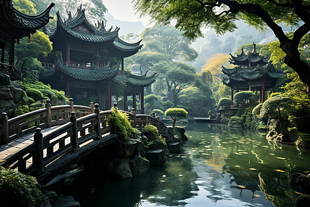 中国花园建筑图片