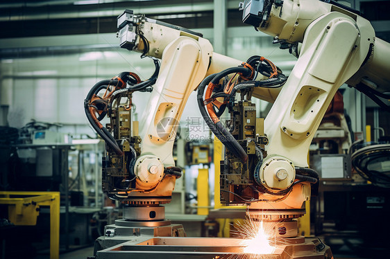机器人在工厂工作图片