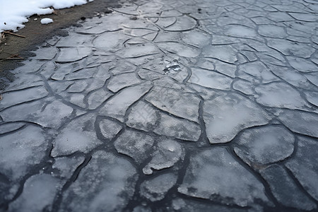 冬季结冰的道路背景图片